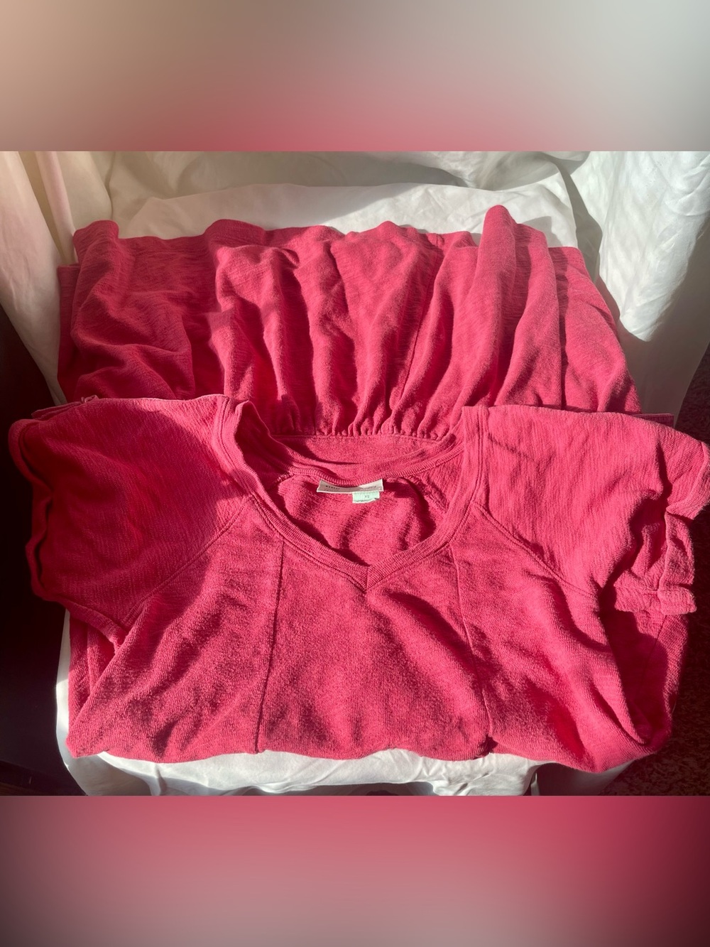Anthropologie Red Short Sleeve Tiered Dress - Picture 7 of 7